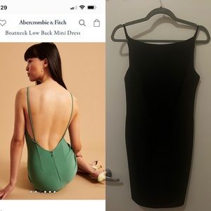 Abercrombie Boatneck Low Back Mini Dress Black Size M